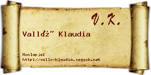 Valló Klaudia névjegykártya