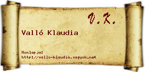 Valló Klaudia névjegykártya
