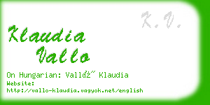 klaudia vallo business card